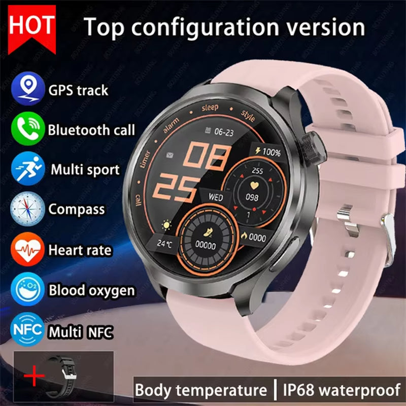 2024 New for HUAWEI Outdoor Sports Smart Watch Men AMOLED Screen NFC GPS Compass Heart Rate Waterproof Bluetooth Call Smartwatch