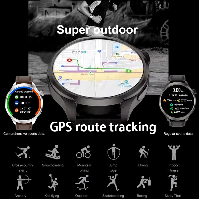 2024 New for HUAWEI Outdoor Sports Smart Watch Men AMOLED Screen NFC GPS Compass Heart Rate Waterproof Bluetooth Call Smartwatch