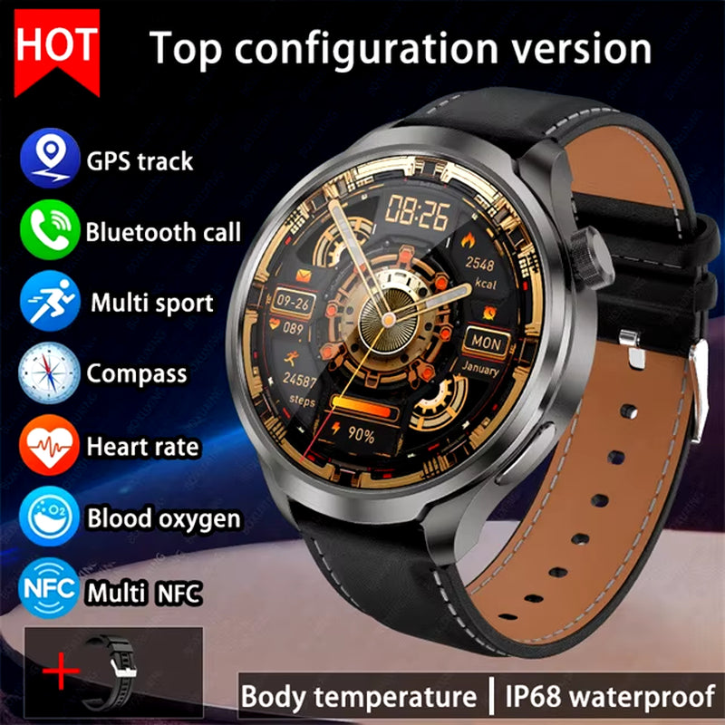 2024 New for HUAWEI Outdoor Sports Smart Watch Men AMOLED Screen NFC GPS Compass Heart Rate Waterproof Bluetooth Call Smartwatch