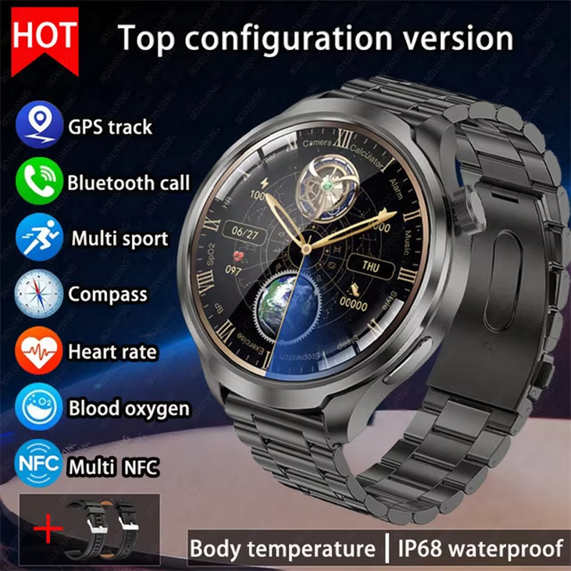 2024 New for HUAWEI Outdoor Sports Smart Watch Men AMOLED Screen NFC GPS Compass Heart Rate Waterproof Bluetooth Call Smartwatch