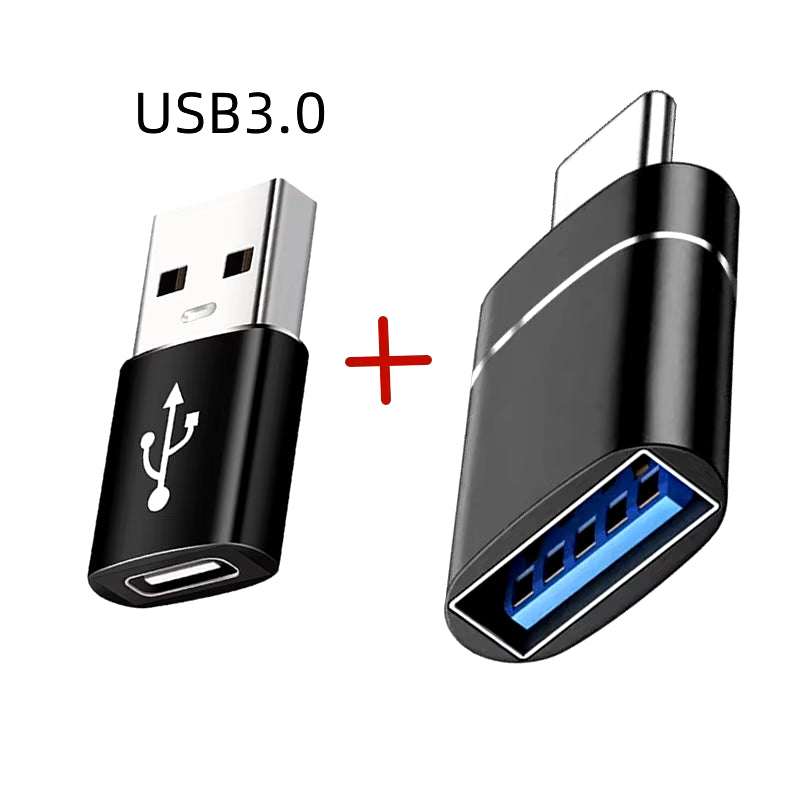 2PCS USB 3.0 to Type C OTG Charger Adapter Connector Type-C to USB Male to Type-C Adapt Converter for PC Macbook Car USB Ipad