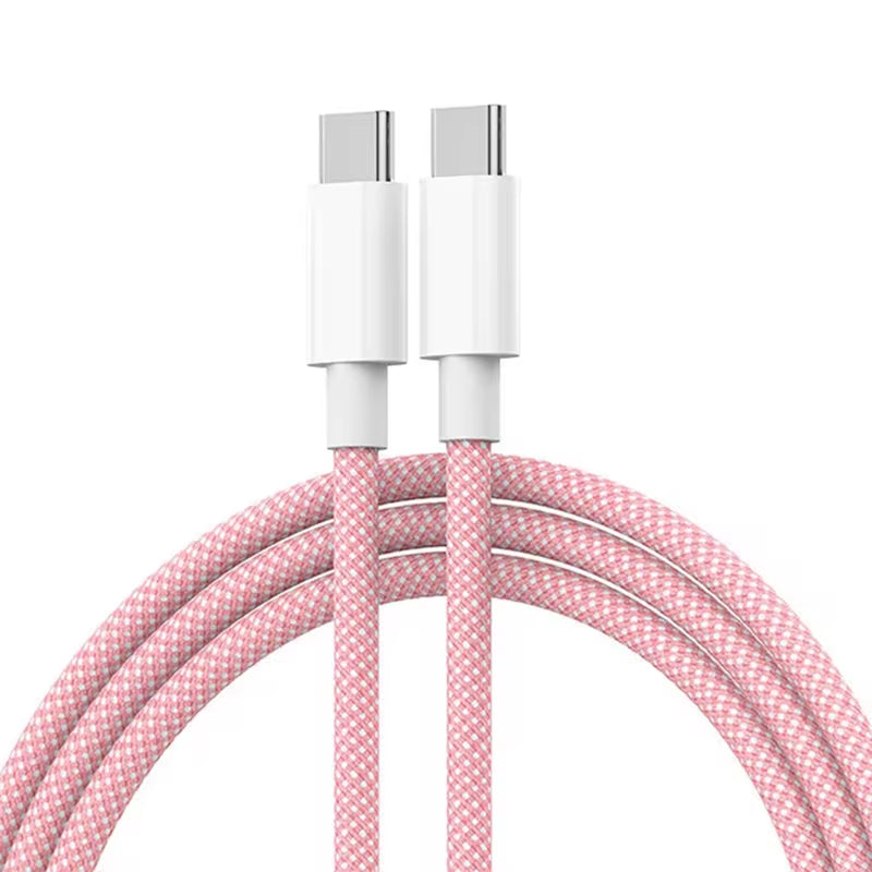 Usb C to Type C Fast Charging PD 60W Mobile Phone Date Cable for Iphone15 Android Samsung Huawei Type C Braided Charger Cable