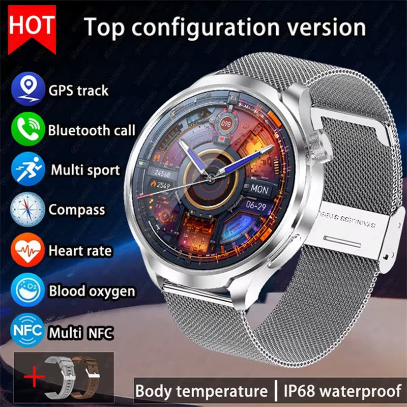 2024 New for HUAWEI Outdoor Sports Smart Watch Men AMOLED Screen NFC GPS Compass Heart Rate Waterproof Bluetooth Call Smartwatch