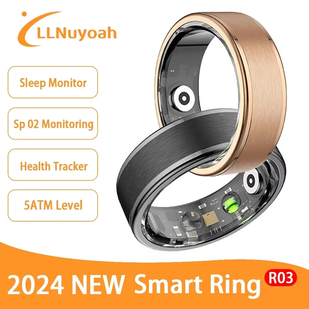 R03 Smart Ring Sleep Health Monitoring IP68 & 3ATM Waterproof Multi Sports for IOS and Android Men Women Smart Ring