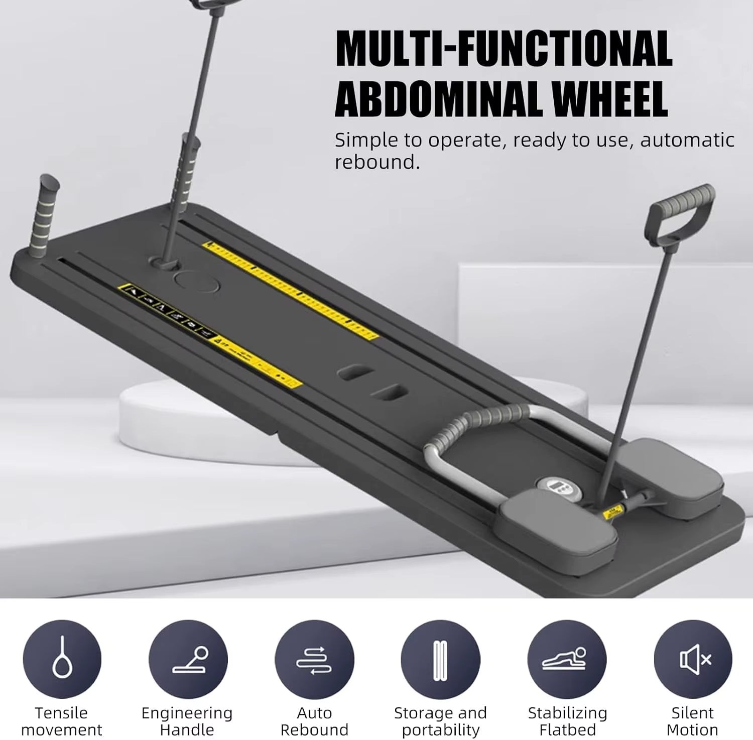 Multifunctional Fitness Board Exercise Machine Abdominal Board Workout Board Push-Ups Stands Pilates Home Gym Equipment