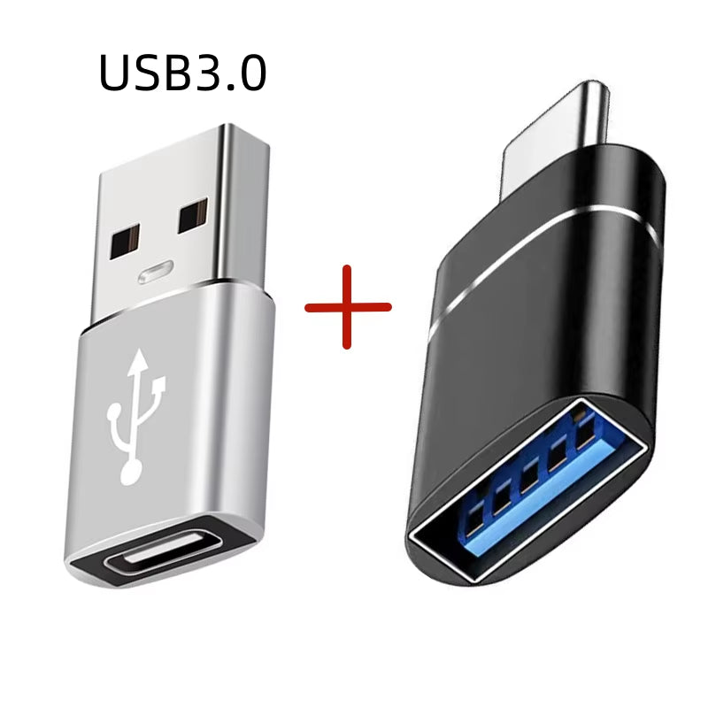 2PCS USB 3.0 to Type C OTG Charger Adapter Connector Type-C to USB Male to Type-C Adapt Converter for PC Macbook Car USB Ipad