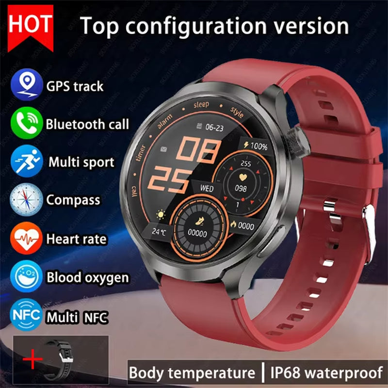 2024 New for HUAWEI Outdoor Sports Smart Watch Men AMOLED Screen NFC GPS Compass Heart Rate Waterproof Bluetooth Call Smartwatch