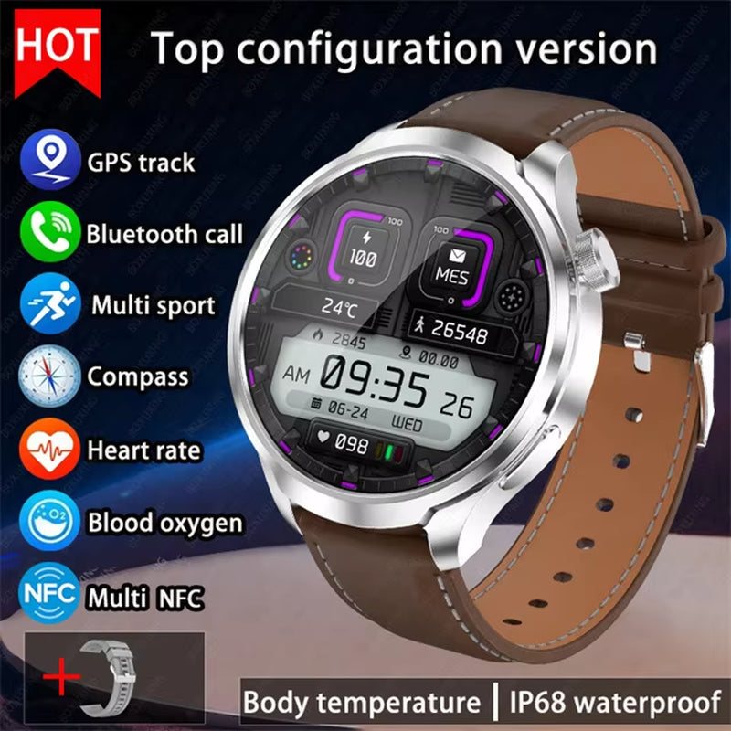 2024 New for HUAWEI Outdoor Sports Smart Watch Men AMOLED Screen NFC GPS Compass Heart Rate Waterproof Bluetooth Call Smartwatch